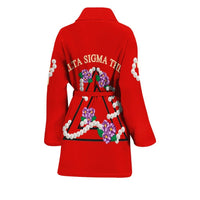 Sorority Bath Robe - Delta Sigma Theta Red Pearl Women's Bath Robe