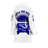 Sorority Bath Robe - Zeta Phi Beta White Pearl Women's Bath Robe