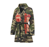 Sorority Bath Robe - Delta Sigma Theta Camouflage Miliraty Women's Bath Robe