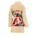 Sorority Bath Robe - Delta Sigma Theta Cream Pearl Women's Bath Robe